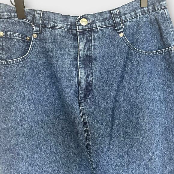 Vintage 90s Roughrider by Circle Women's Denim Maxi Skirt Western size 13/14 - Picture 7 of 8